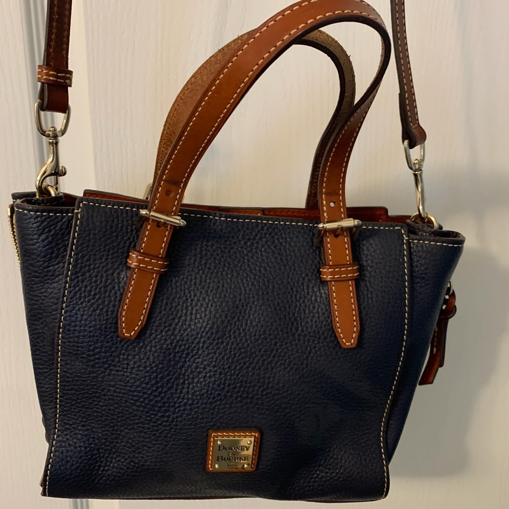 Dooney & Bourke Navy and Tan Mini Bag
